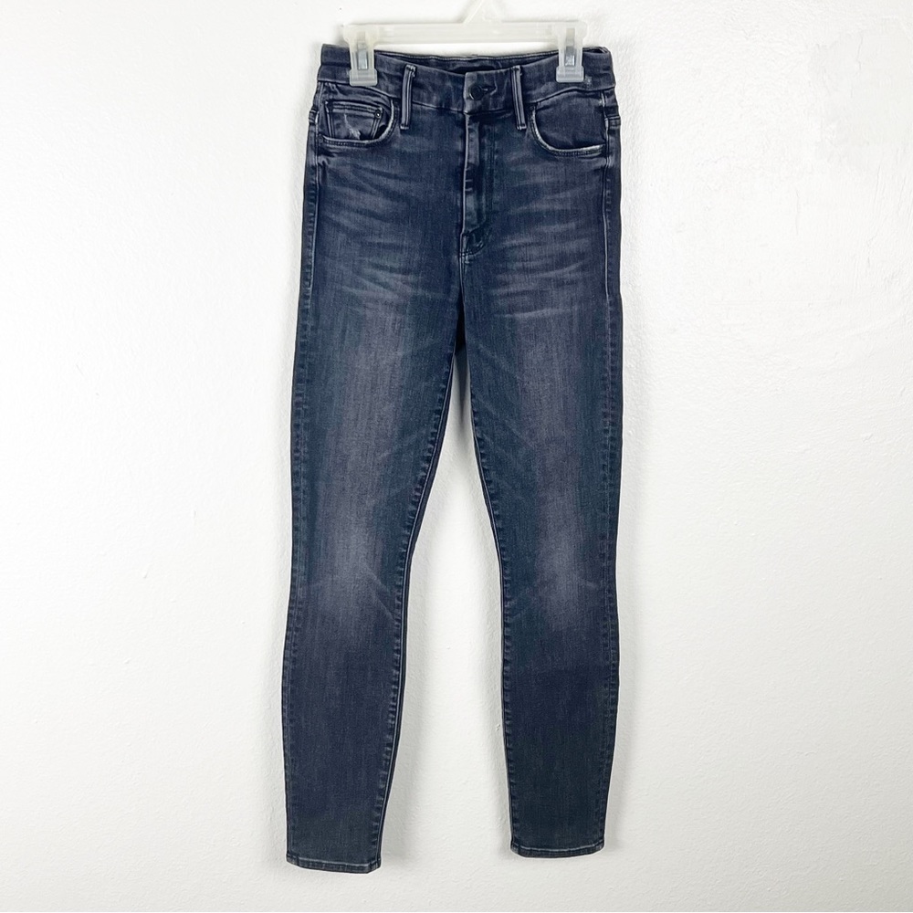 MOTHER High Waisted Looker Ankle Black Wash Skinny Jeggings Jeans, Size 24